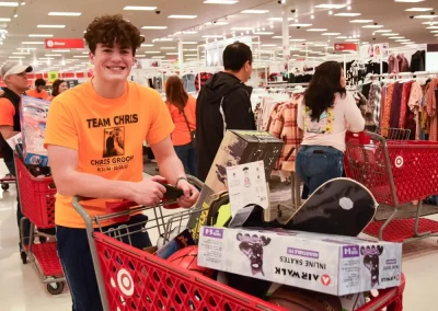 Kid at Target shopping for the Chris Green Memorial Fund