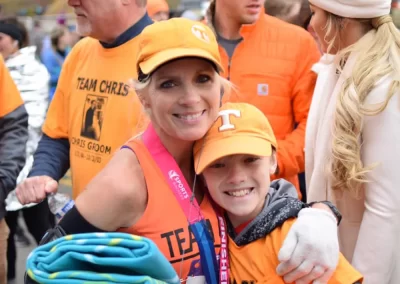 Suzanne Groom at Richmond Marathon event to raise money for the Chris Groom Memorial Fund